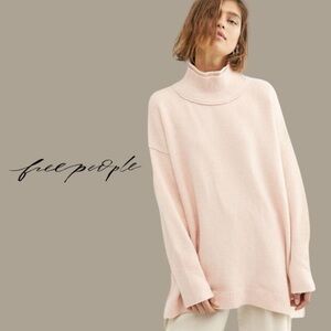 Free People Oversized Afterglow Mock Neck Tunic Sweater Size XS